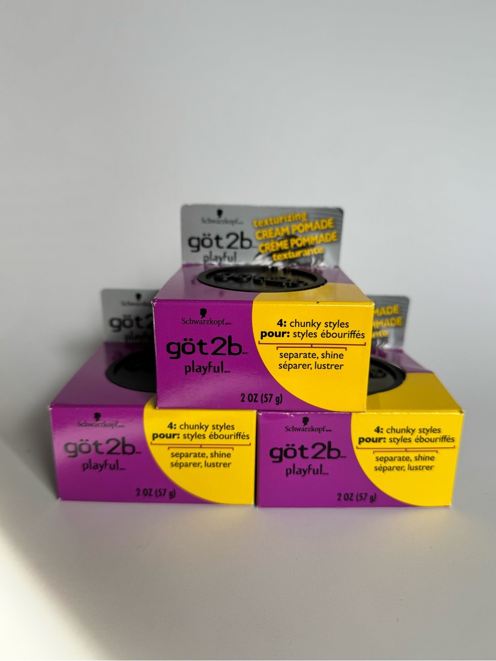 göt2b Got2b Playful Texturizing Cream Pomade 3 pk Purple & Yellow